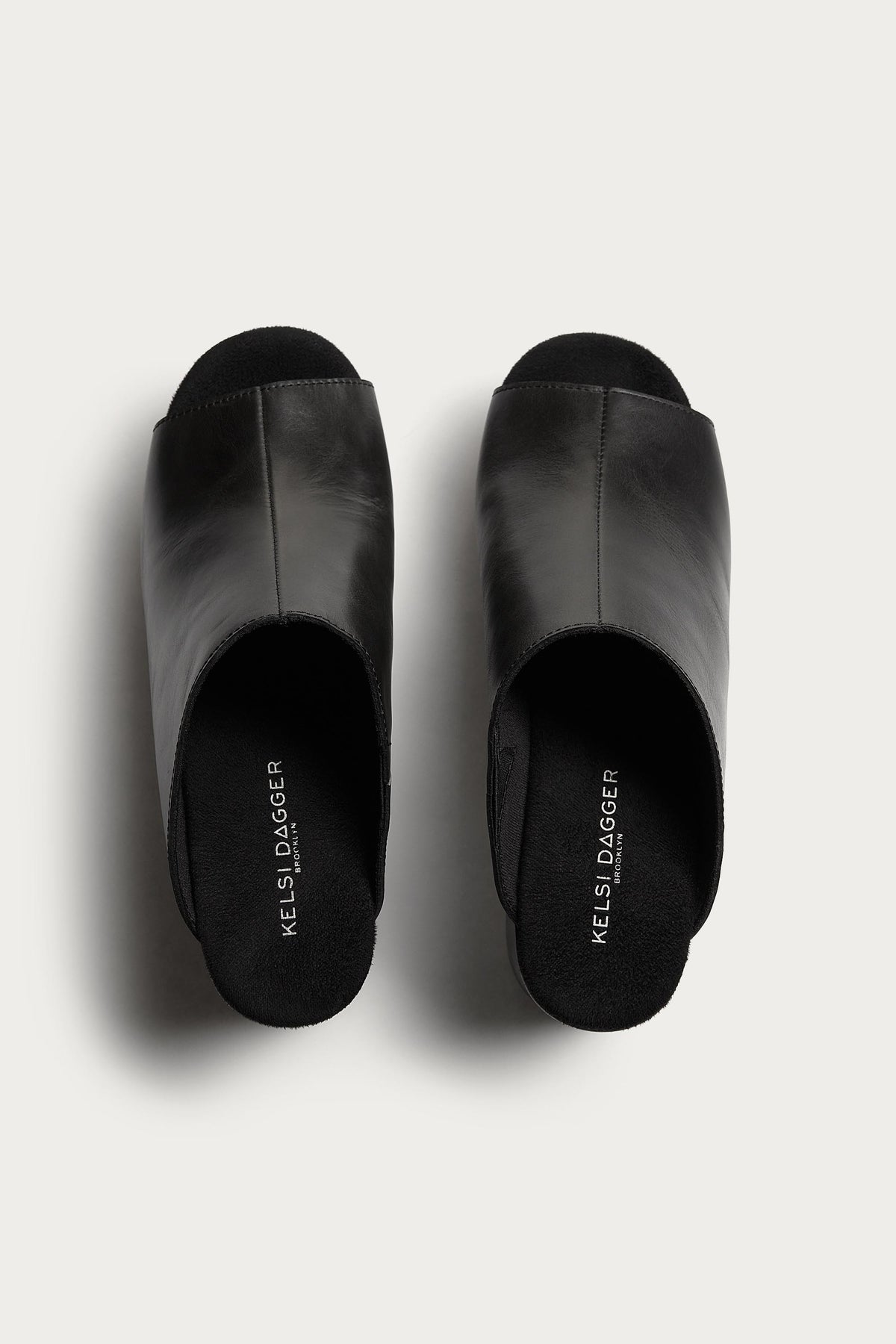 Rowan Black Leather Platform Sandals