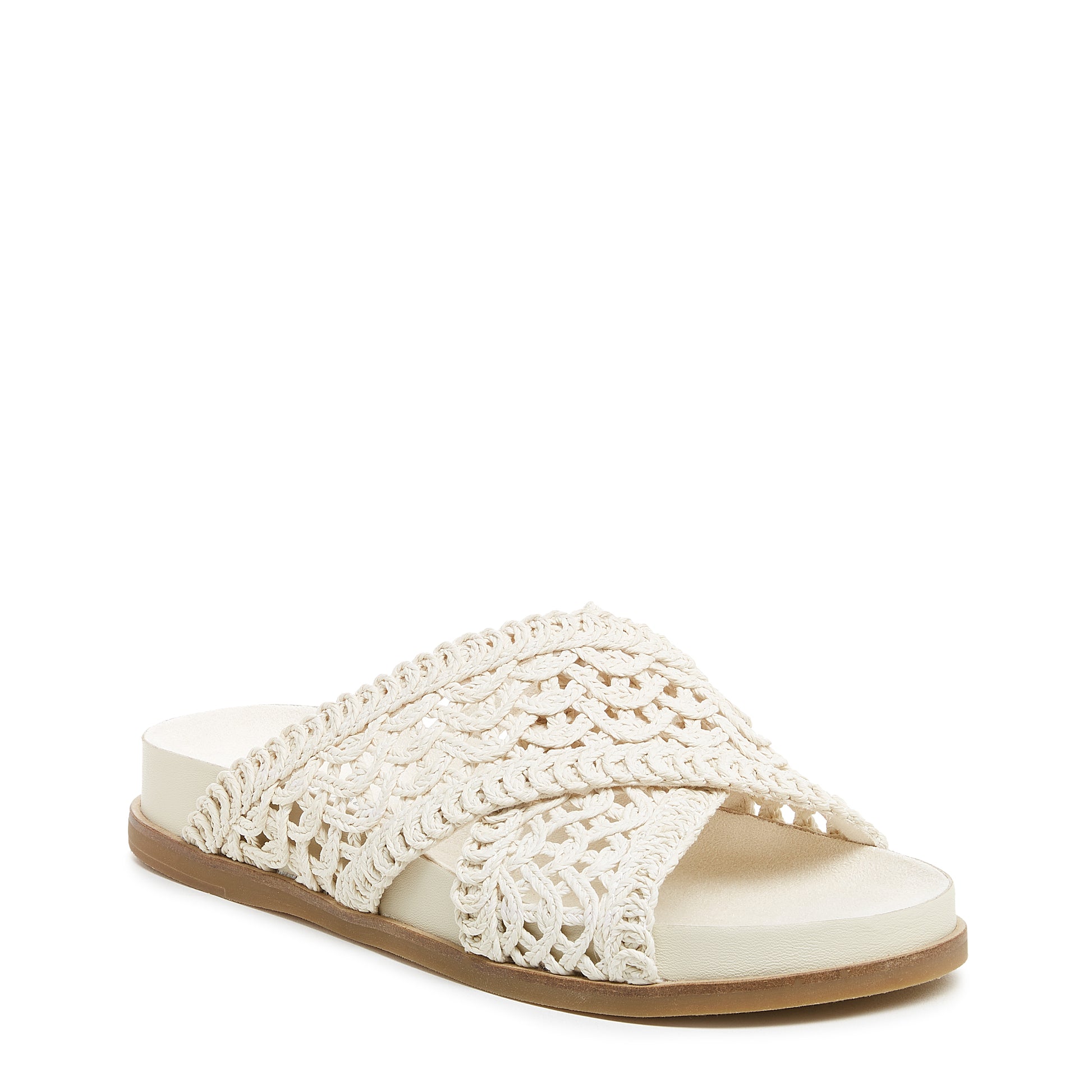 sailor shell crochet sandals, crochet sandals from alternate angle, Kelsi Dagger Brooklyn