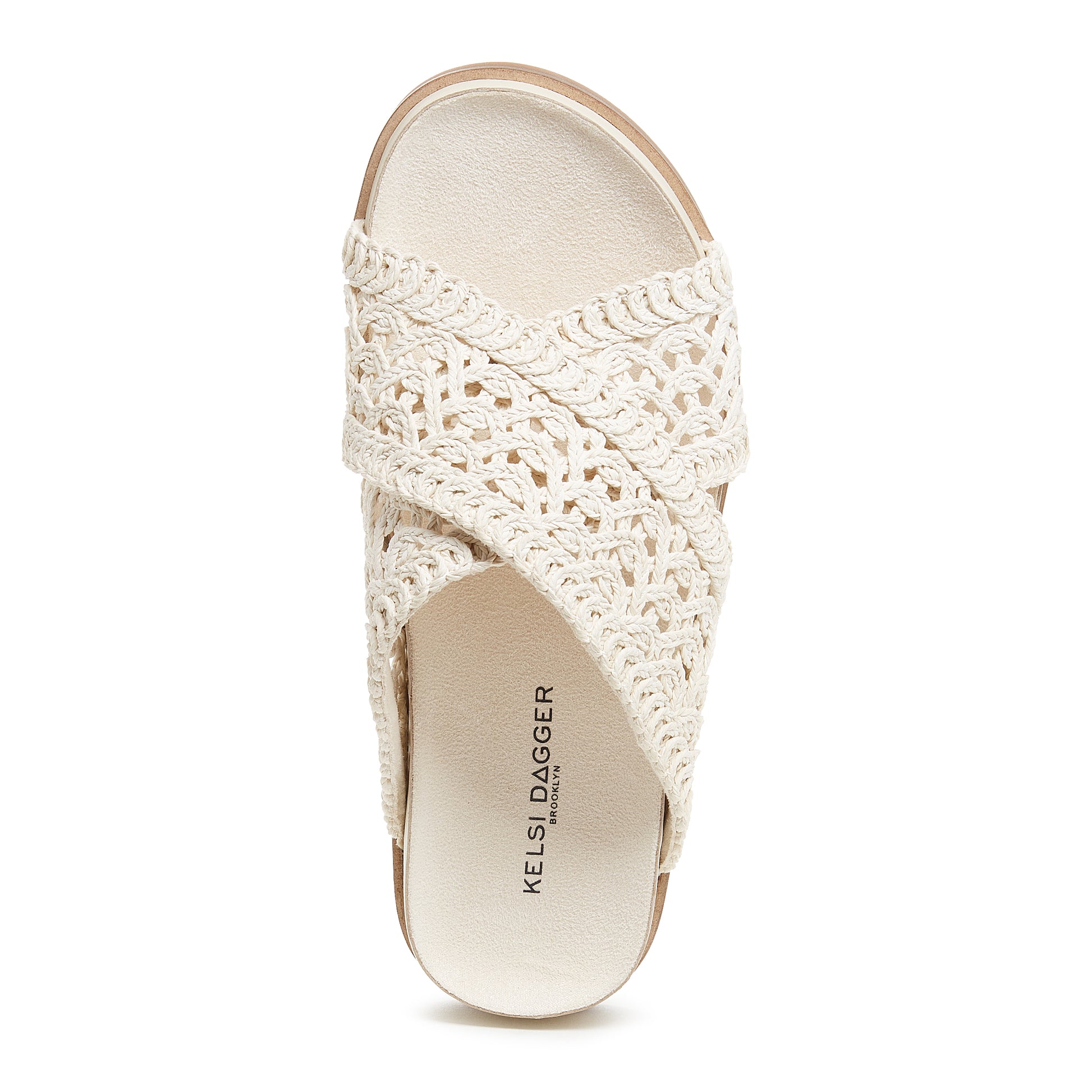 sailor shell crochet sandals, close up of crochet upper texture, Kelsi Dagger Brooklyn