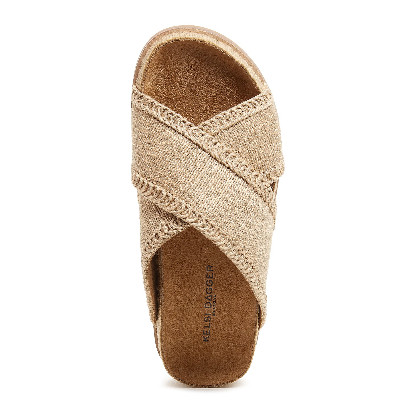 sailor natural jute sandals, close up of jute upper texture, Kelsi Dagger Brooklyn