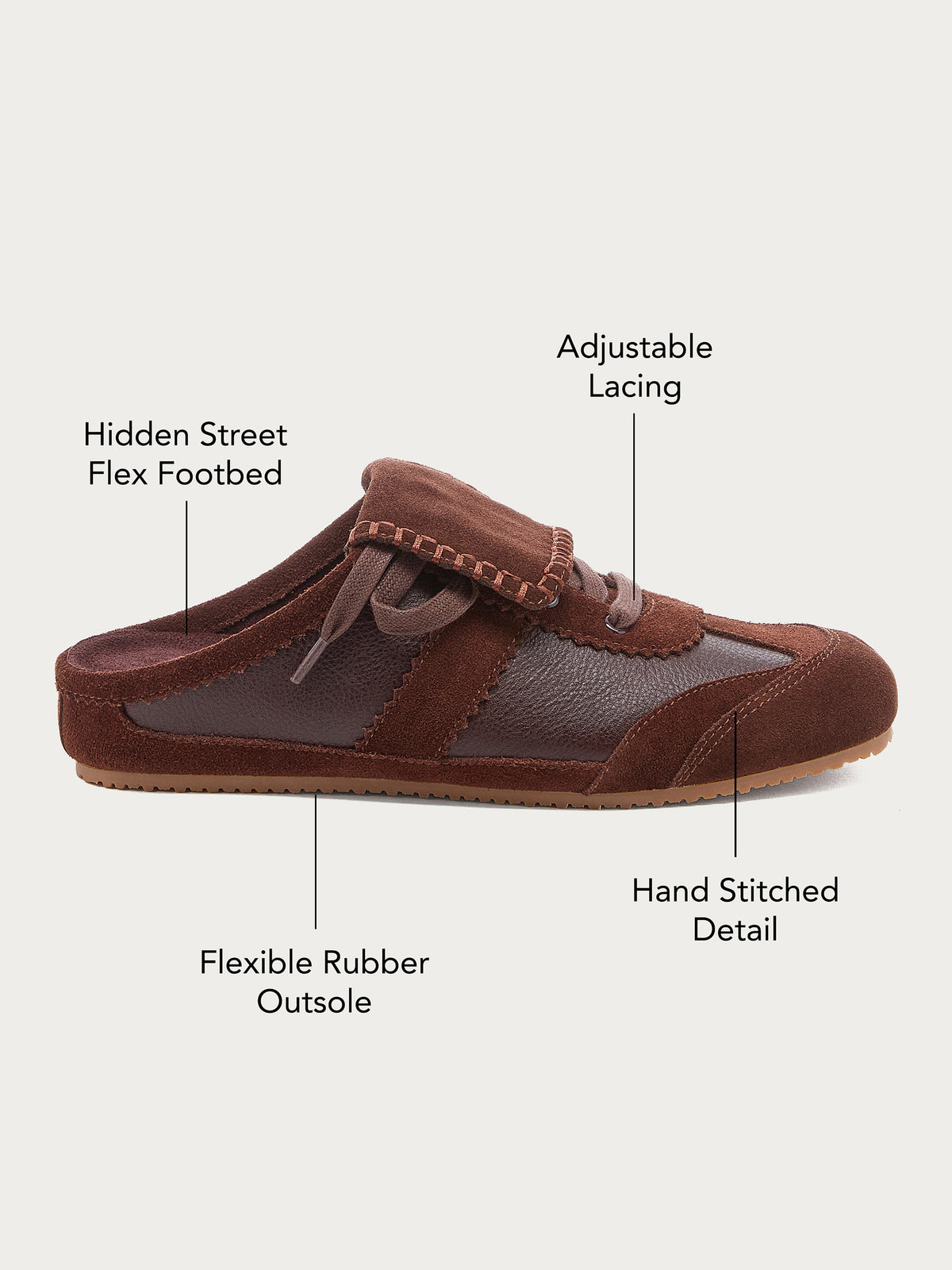 Scotty Brown Lace-up Sneaker Mule