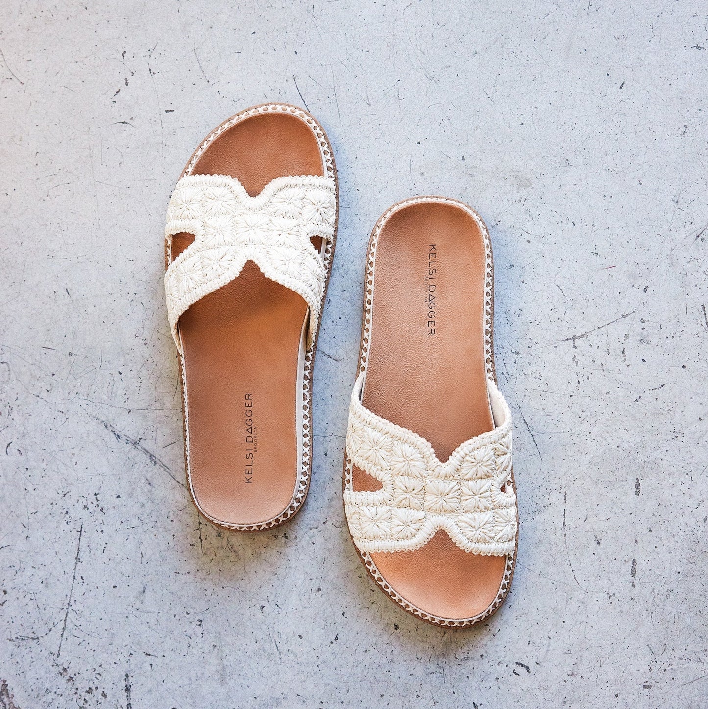 Shay Salt Raffia Slide Sandal