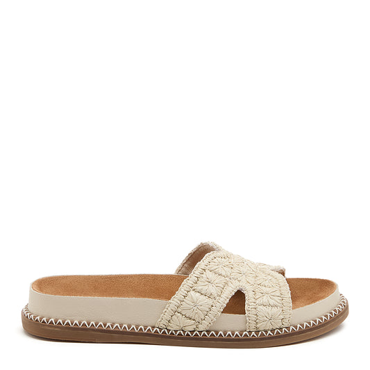 Shay Salt Raffia Slide Sandal