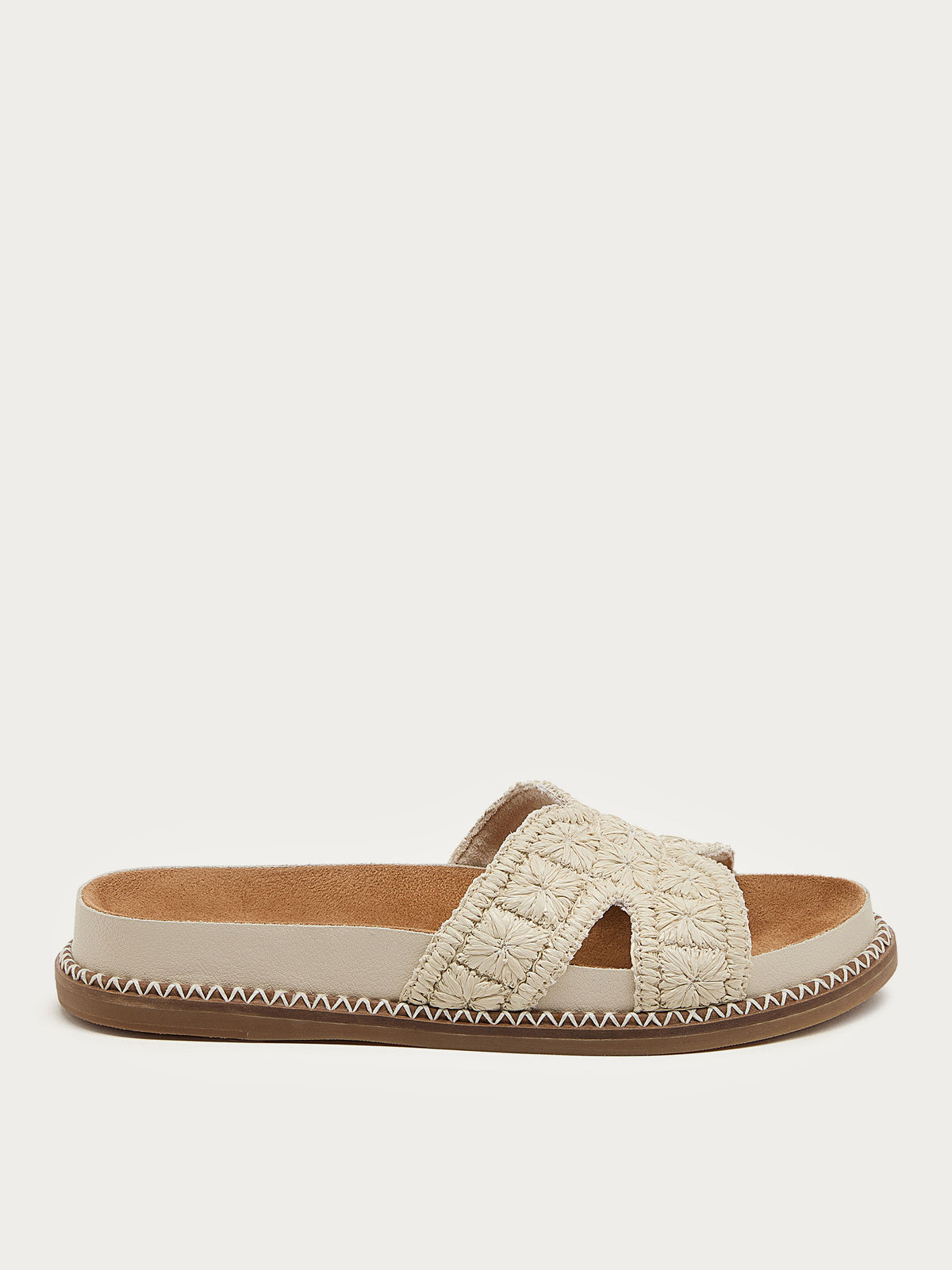 Shay Salt Raffia Slide Sandal