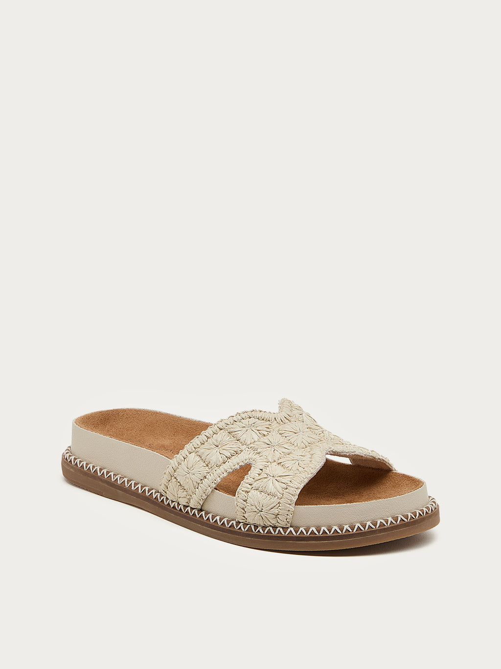 Shay Salt Raffia Slide Sandal