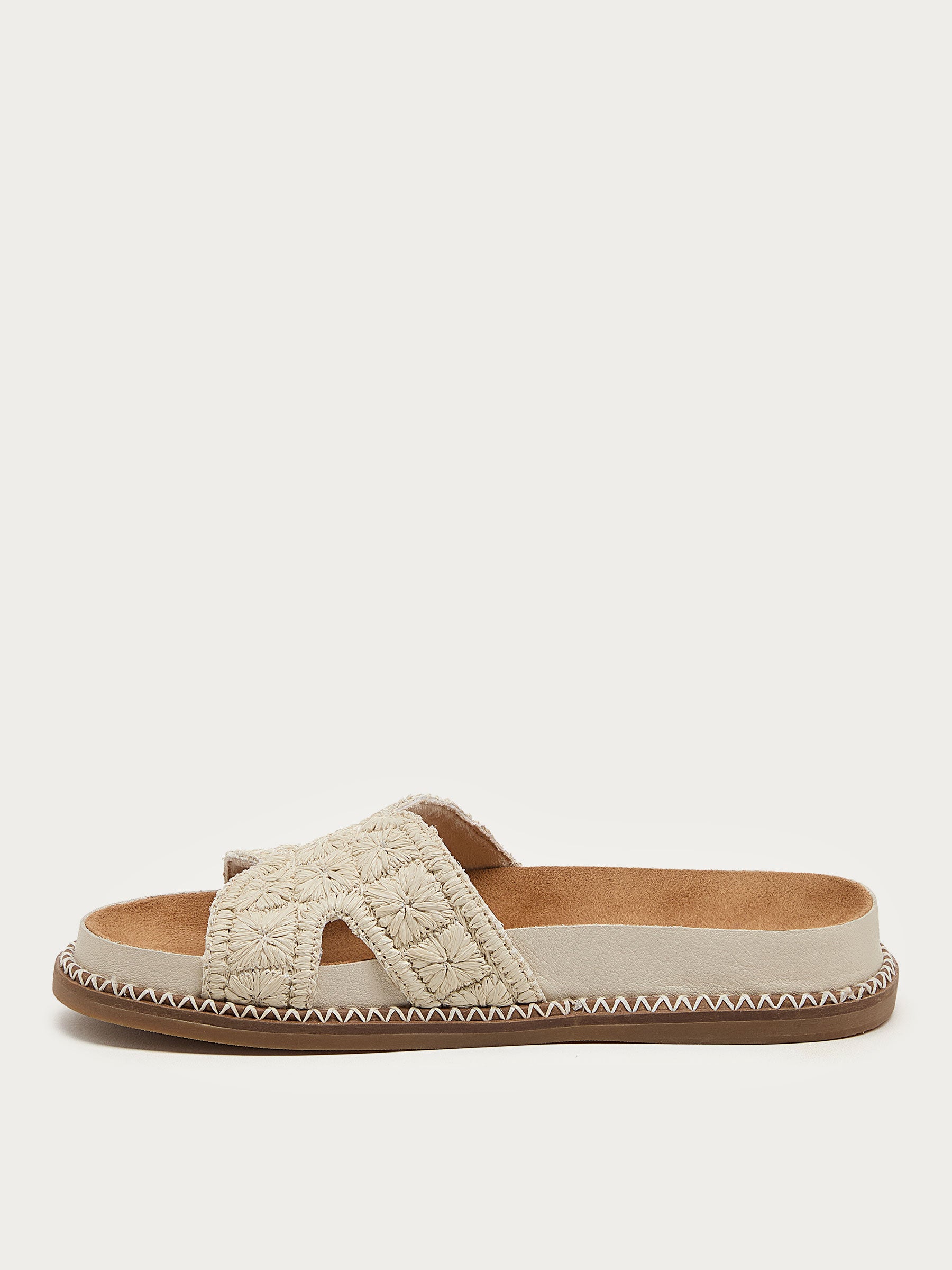 Shay Salt Raffia Slide Sandal