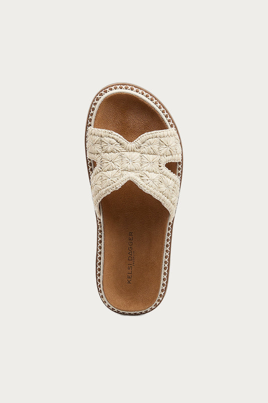 Shay Salt Raffia Slide Sandal
