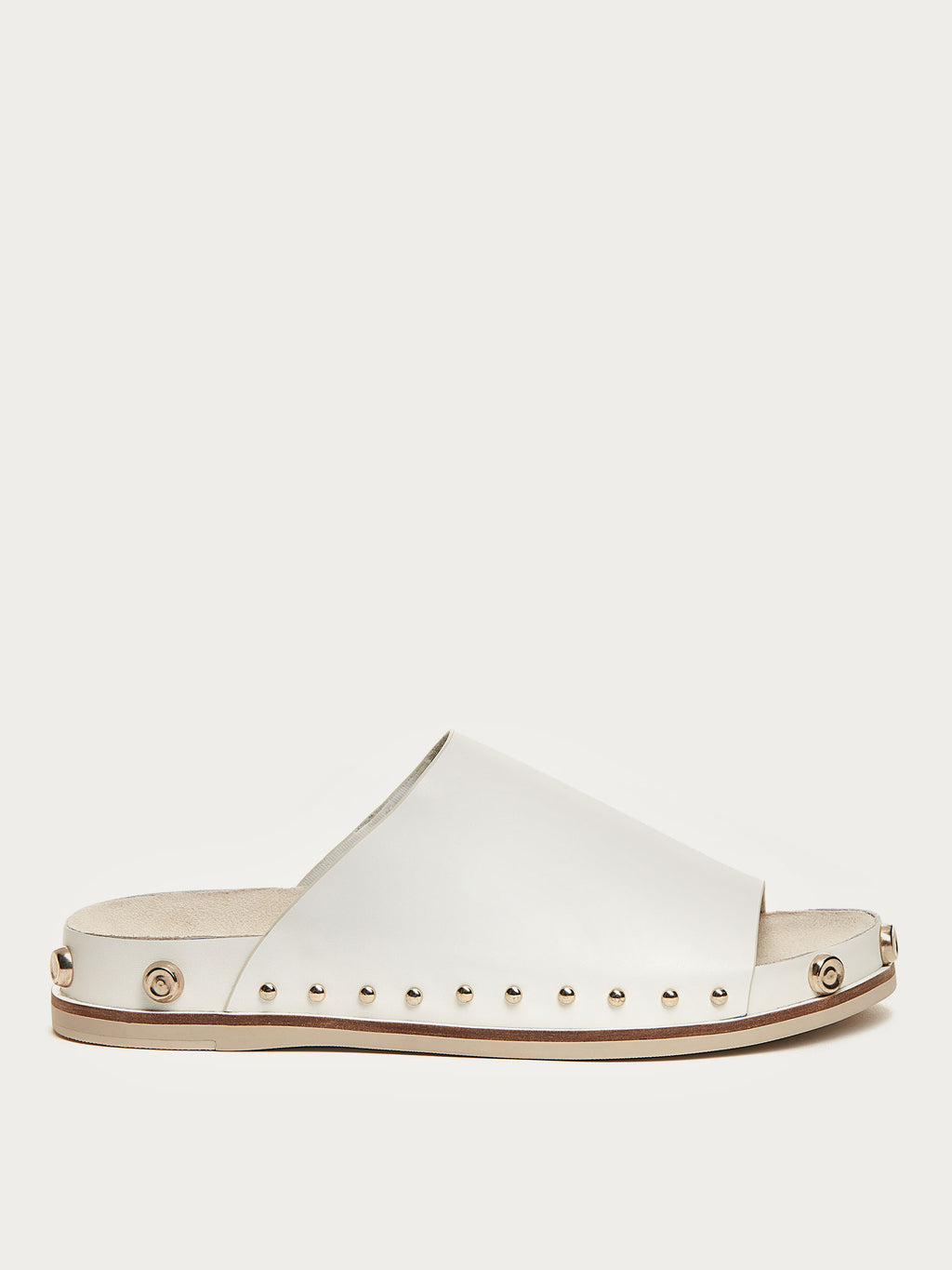 Squish White Stud Slide Sandals