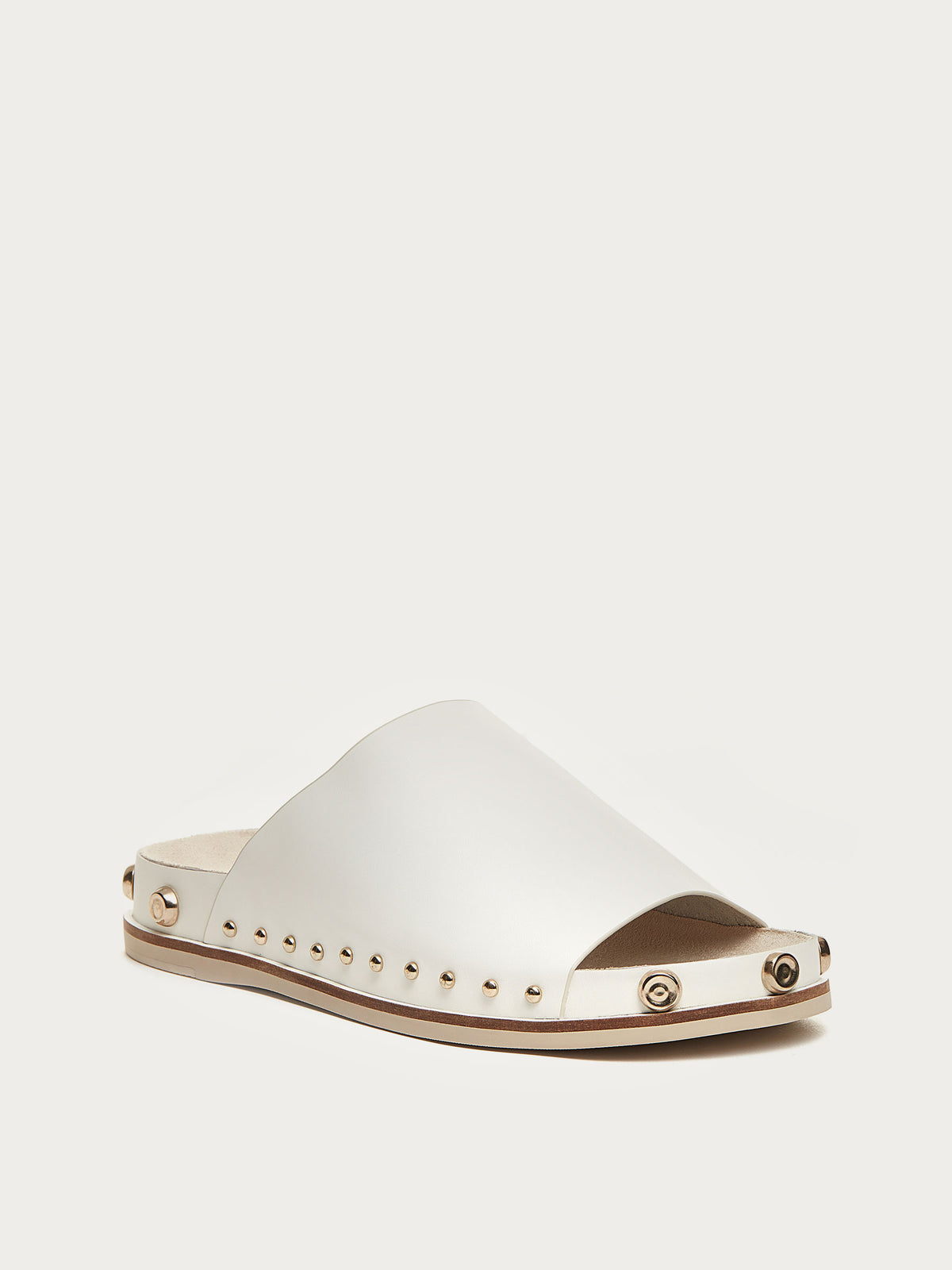 Squish White Stud Slide Sandals