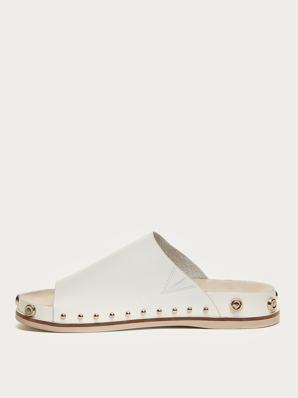Squish White Stud Slide Sandals