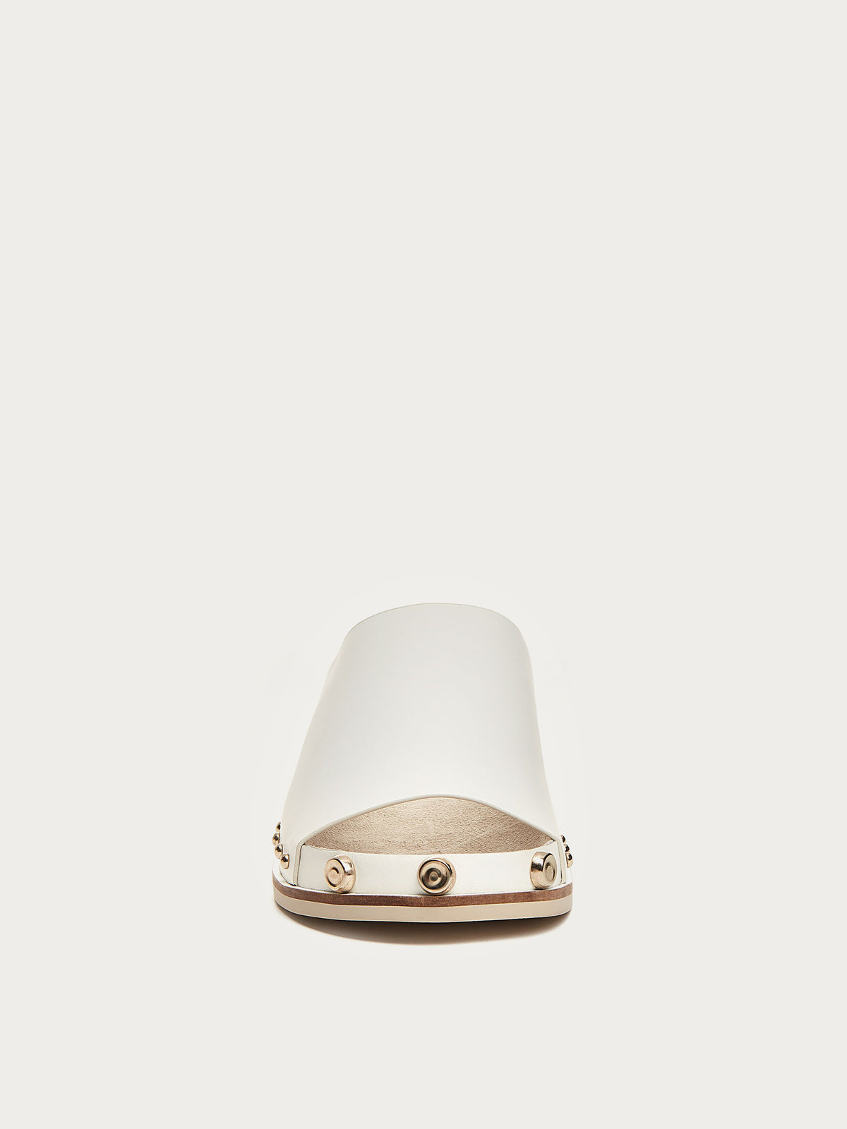 Squish White Stud Slide Sandals