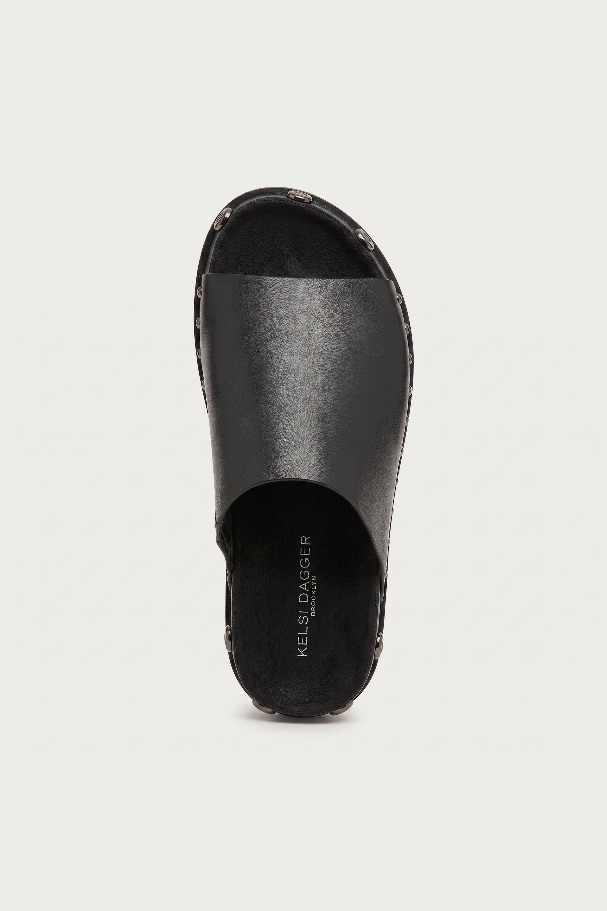 Squish Black Stud Slide Sandals
