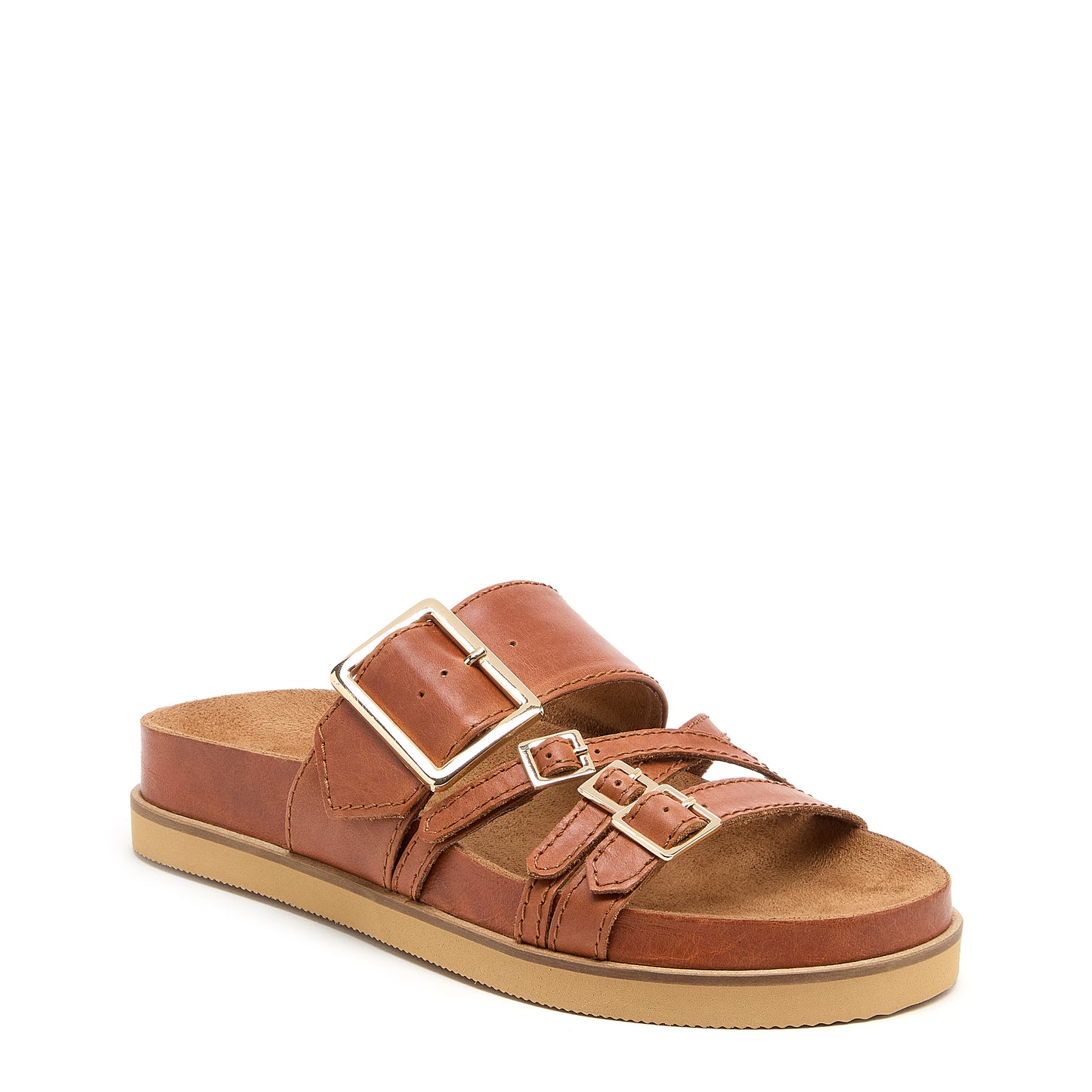 Kelsi Dagger Women's Stella Auburn Leather Slide Sandals