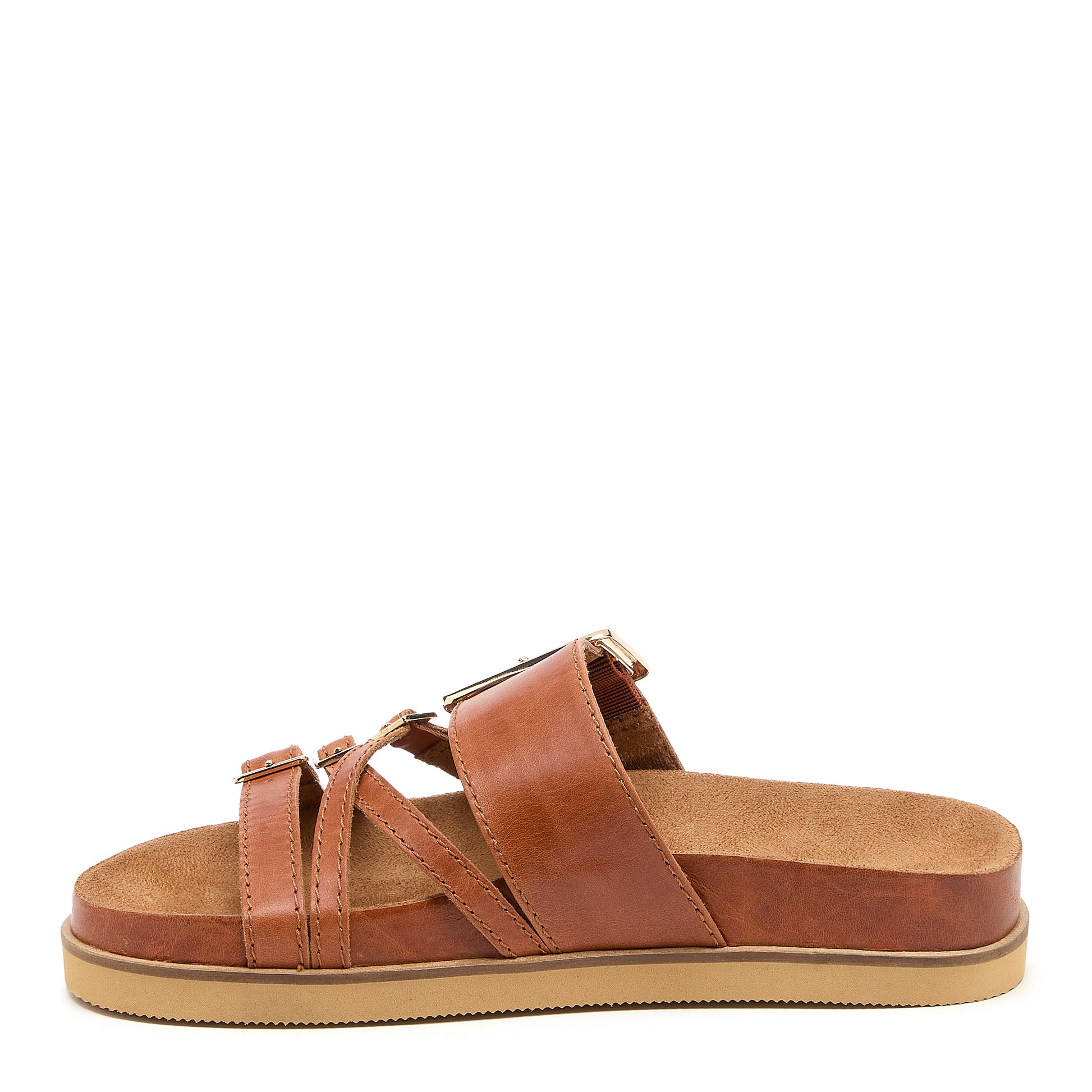 Kelsi Dagger Women's Stella Auburn Leather Slide Sandals