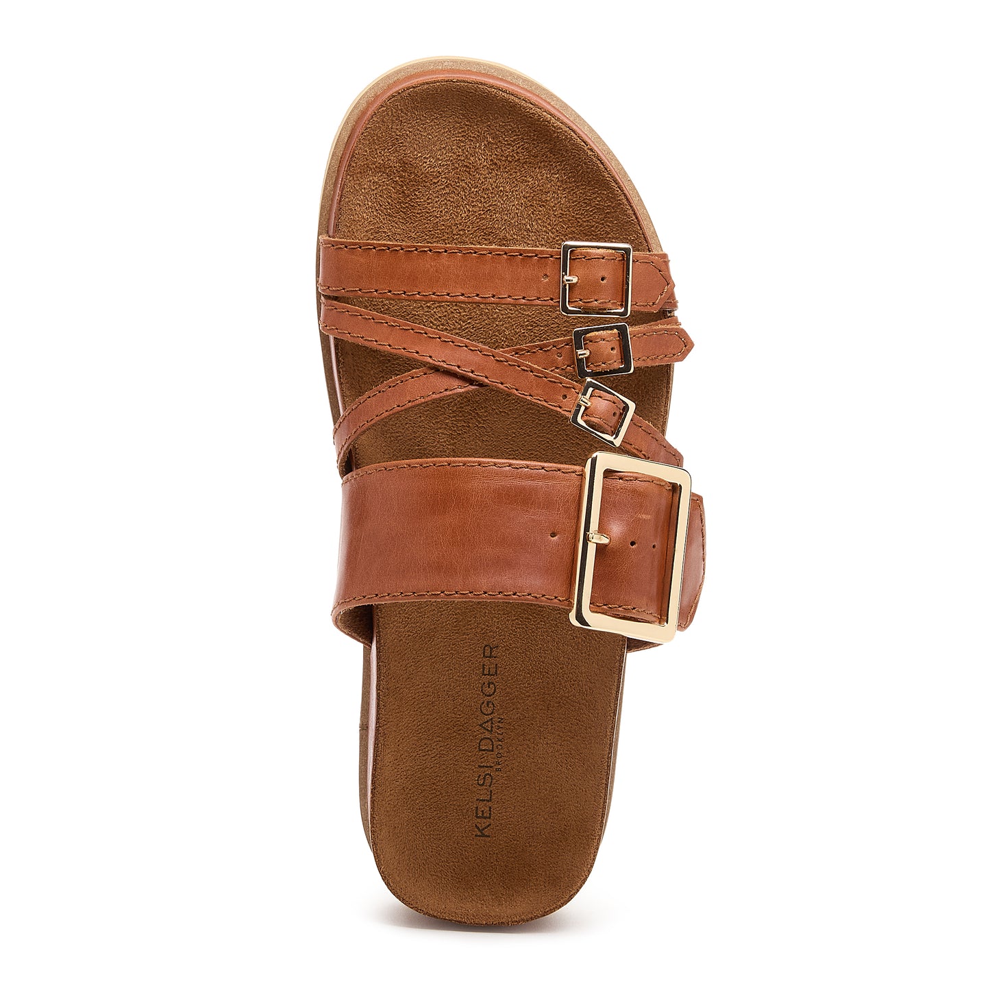 Kelsi Dagger Women's Stella Auburn Leather Slide Sandals