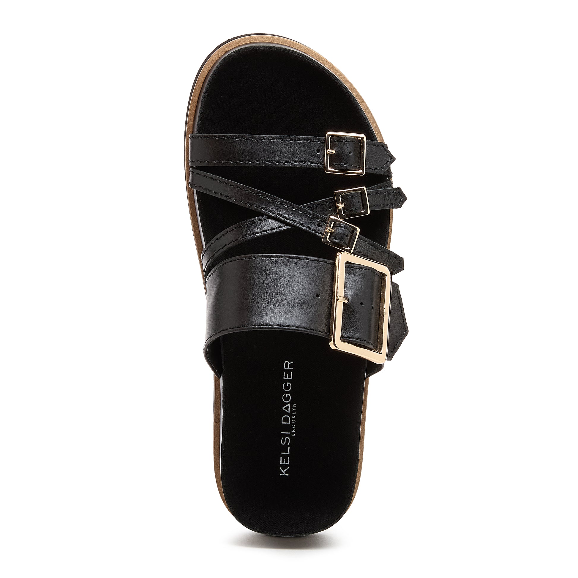 Kelsi Dagger Women's Stella Black Leather Slide Sandals