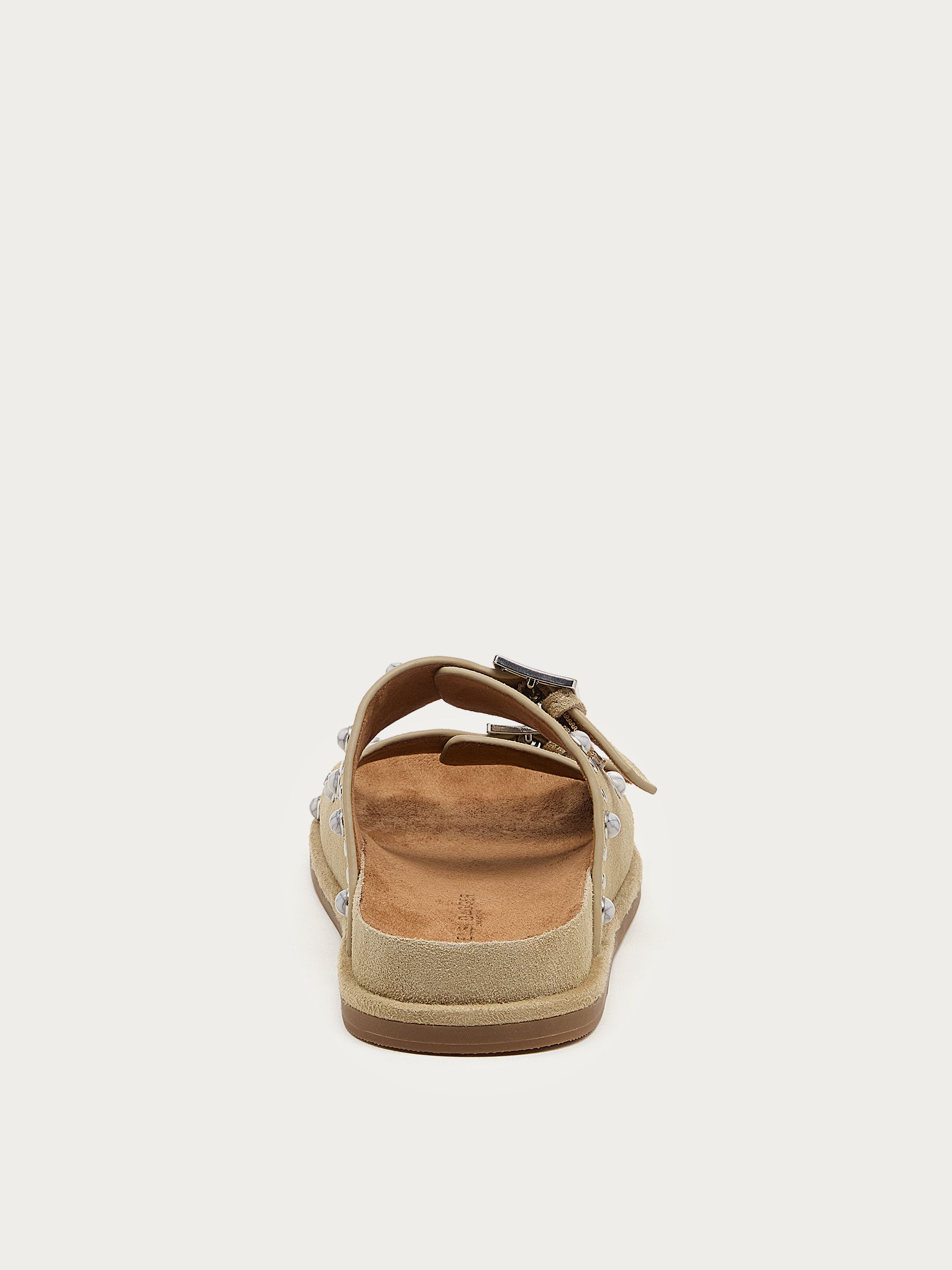 Stu Oatmeal Studded Suede Slide Sandal