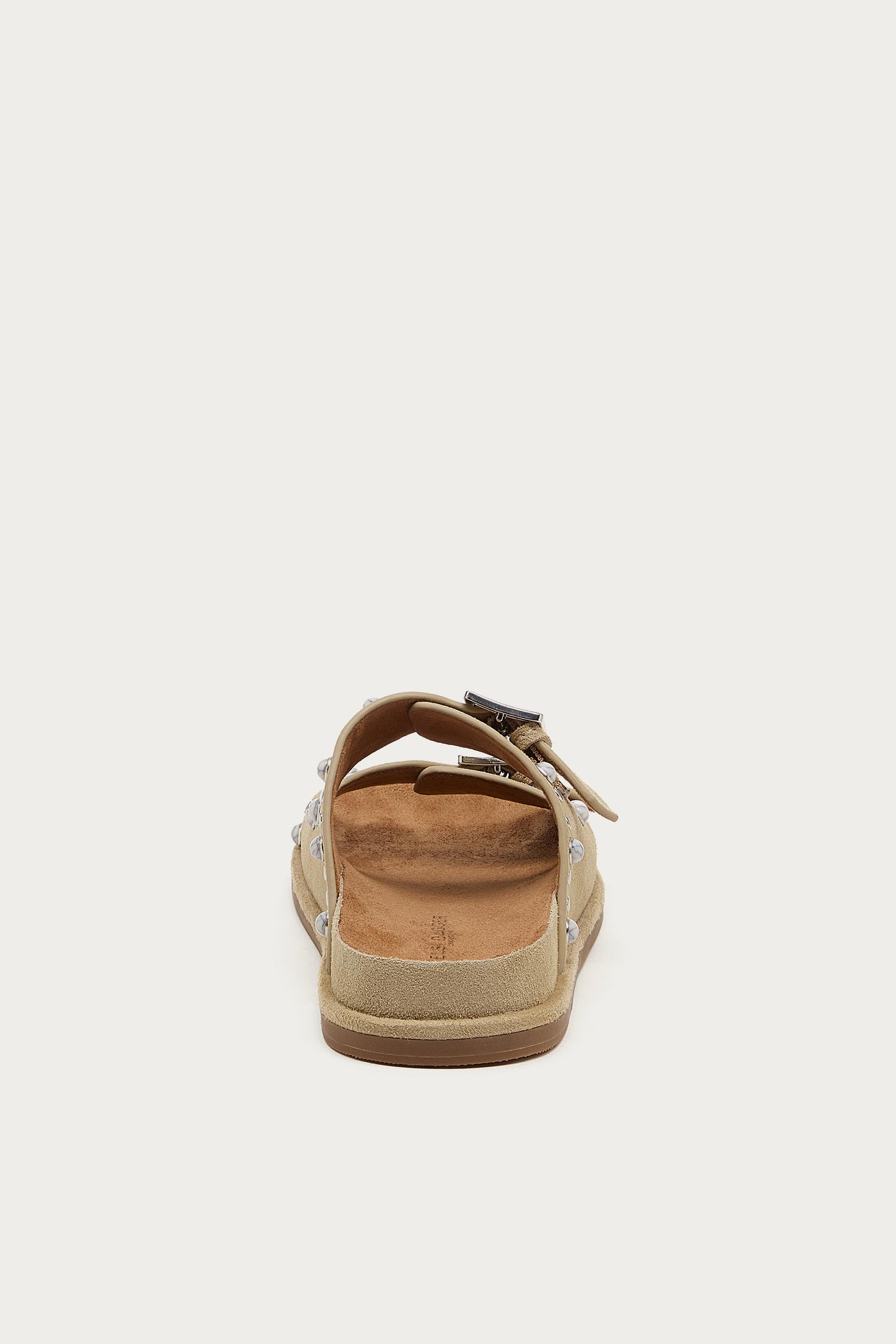 Stu Oatmeal Studded Suede Slide Sandal