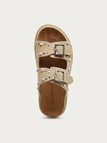 Stu Oatmeal Studded Suede Slide Sandal