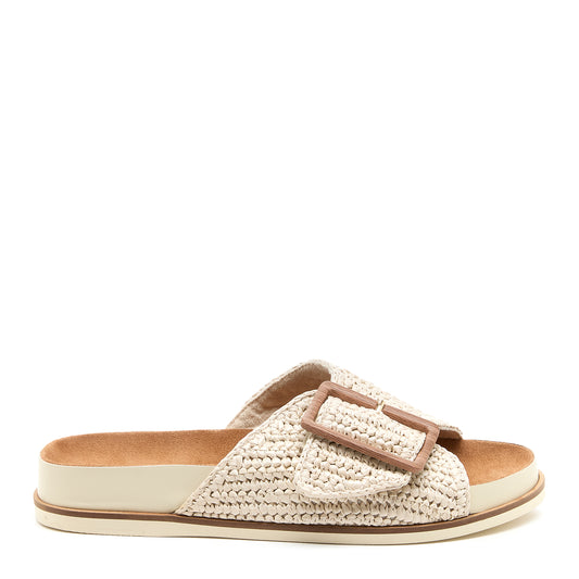 Sutton Shell Raffia Slide Sandals