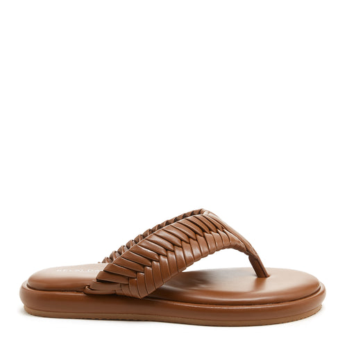 Tidal Cognac Braided Thong Sandals