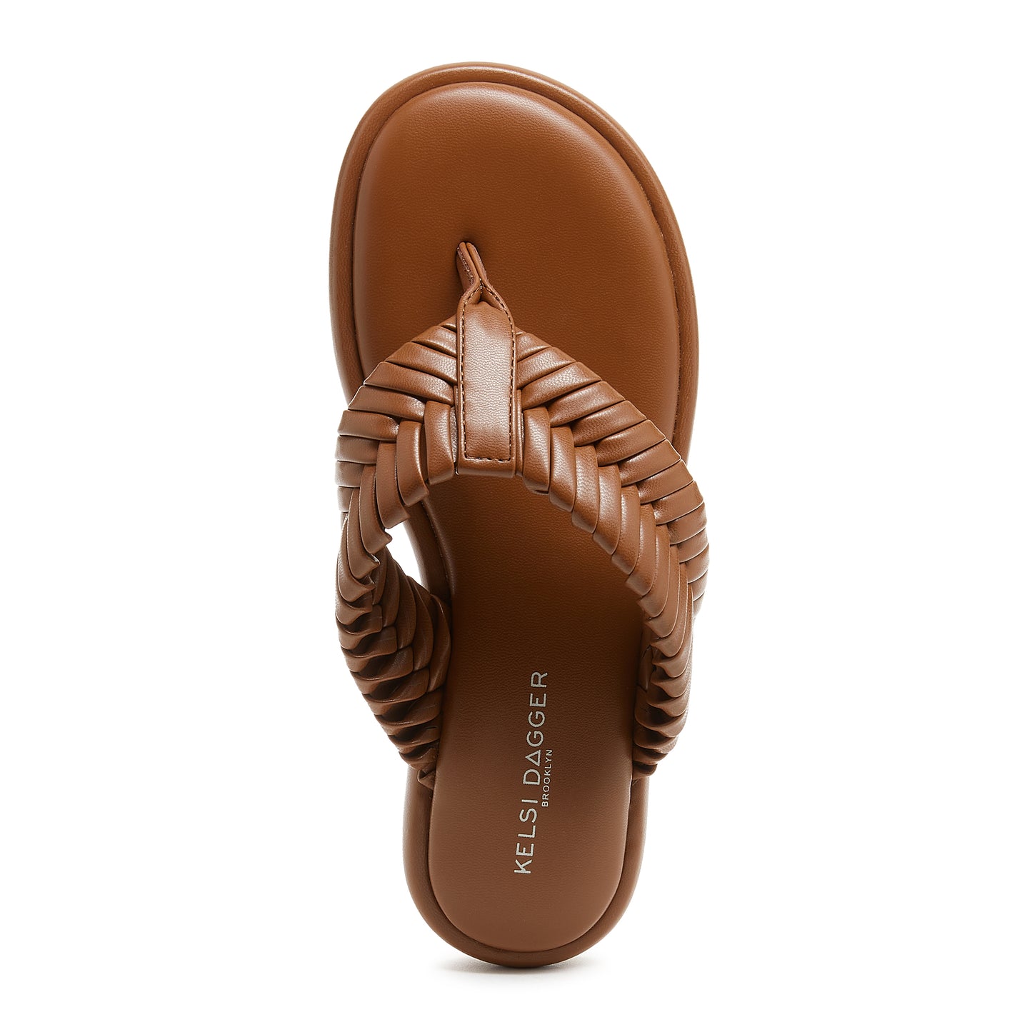 Kelsi Dagger Tidal Cognac Sandals - Woven Vegan Luxury