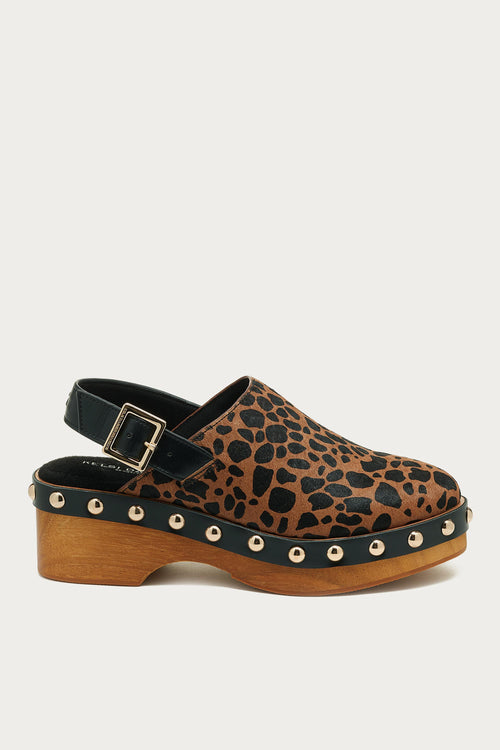 Warehouse Leopard Slingback Clog