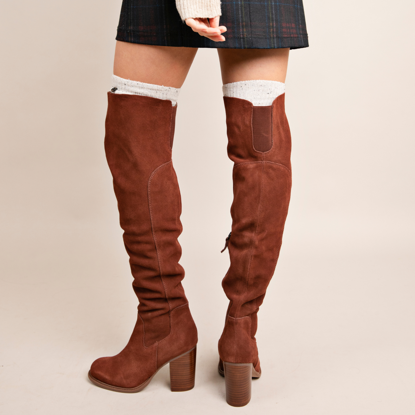 Logan Coffee Over The Knee Boot from Kelsi Dagger BK - A stylish and versatile boot for a trendy look.