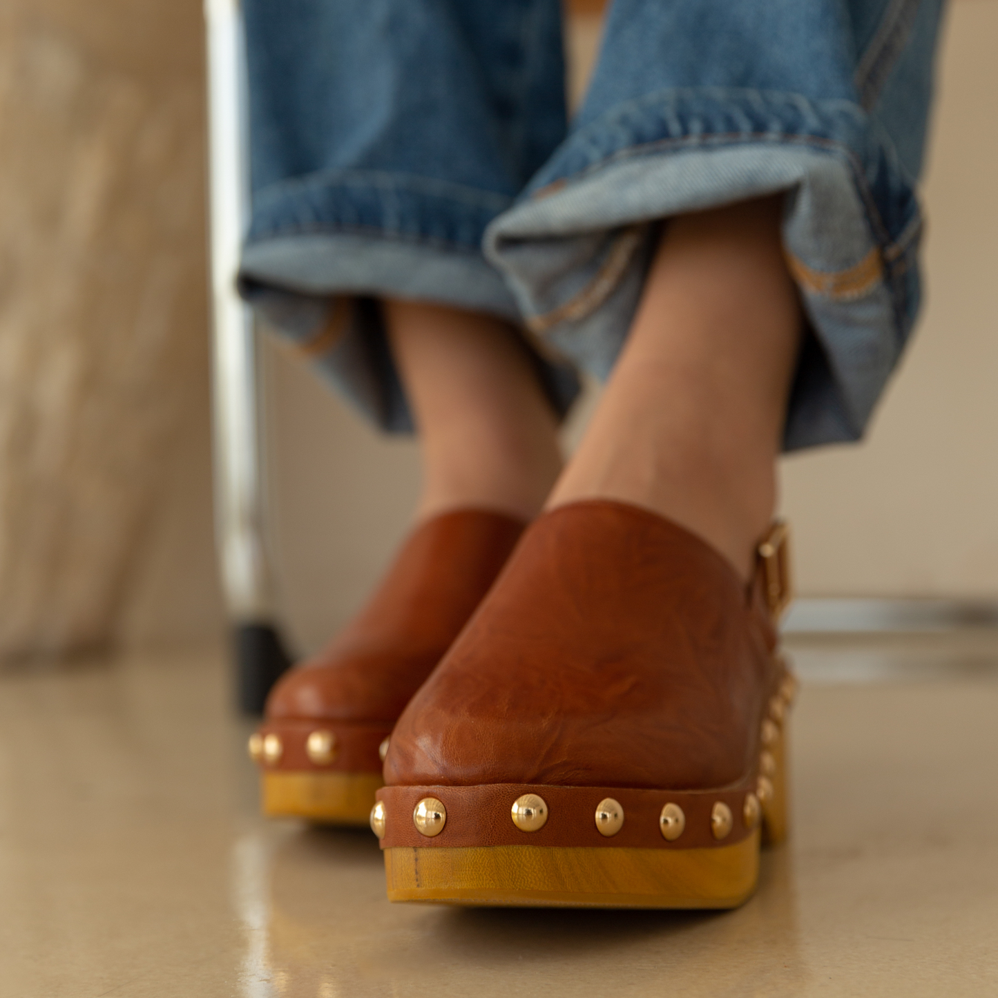 Warehouse Peanut Slingback Clog Kelsi Dagger BK