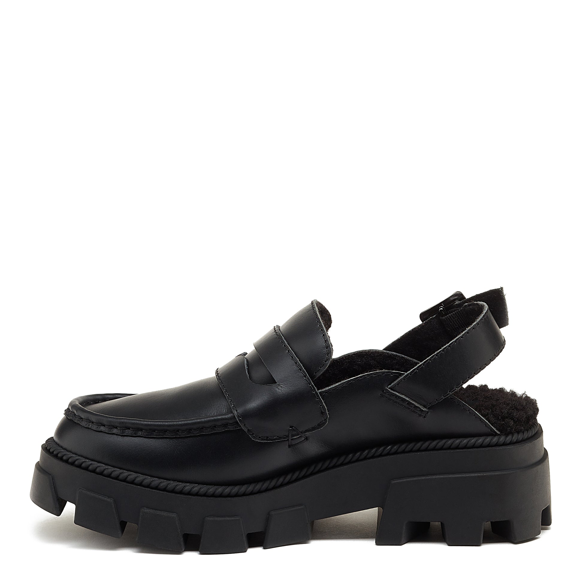 Bowery Black Lug Sole Loafer