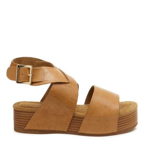 Dunes Tan Ankle Platform Sandals