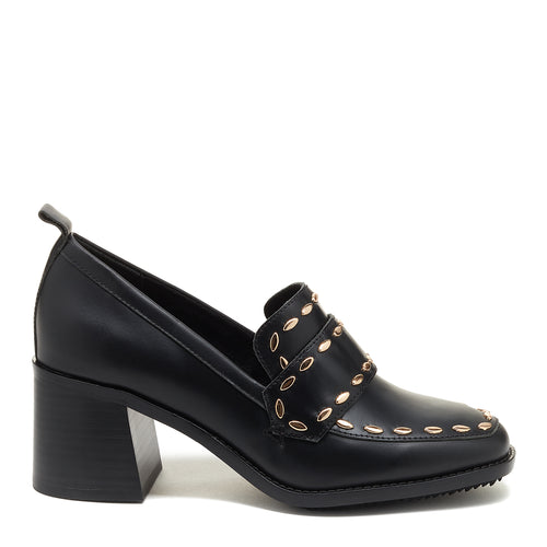 Involve Black Heel Loafers