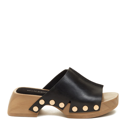 June Black Clog Sandals