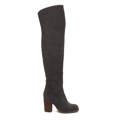 Crushed velvet over the knee boots store