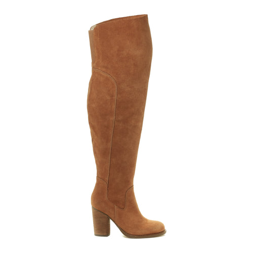 Brown wide calf over the knee boots discount